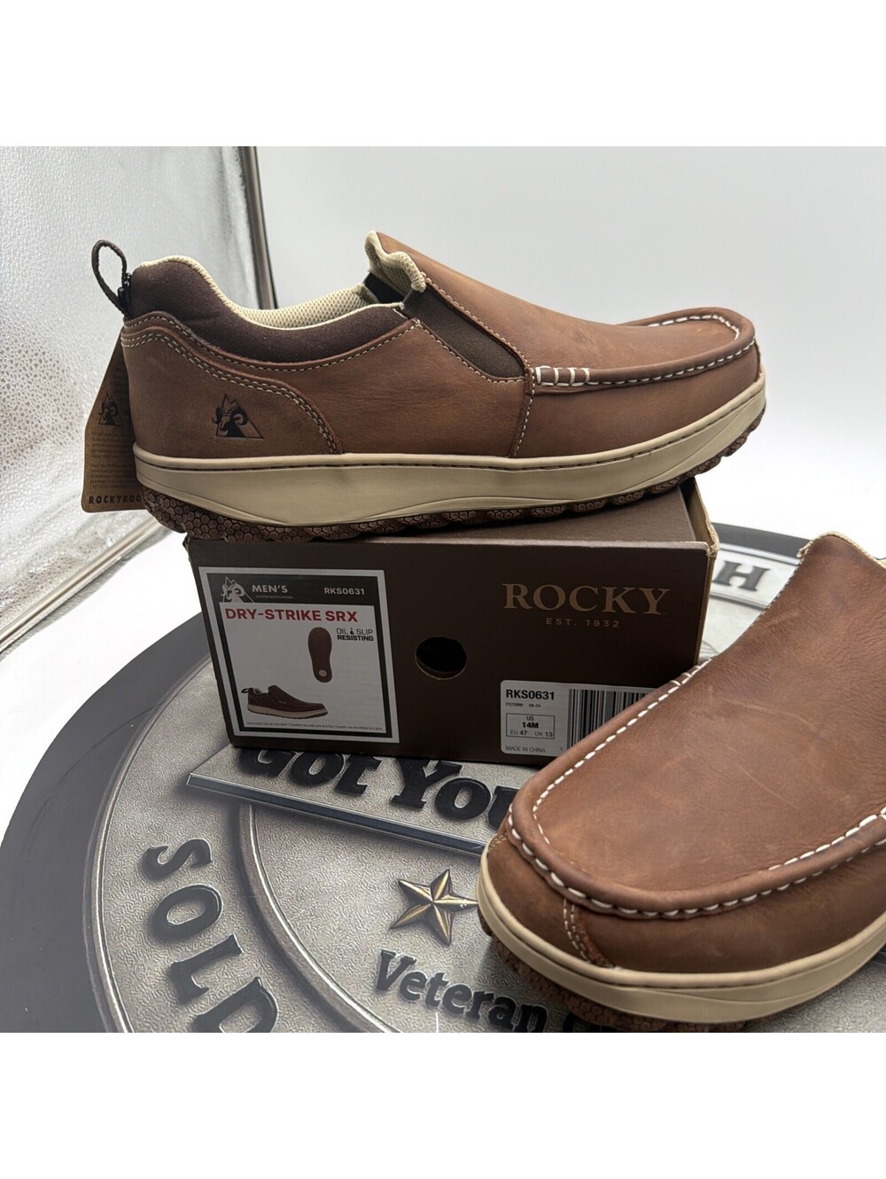 ROCKY DRY-STRIKE SRX Men's NEW Outdoor Slip-ons Brown Size 14 M